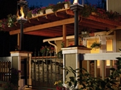 Tempest-Torch-Deck Mount Post Installation on Custom Wood Pedestal with Wood Cap